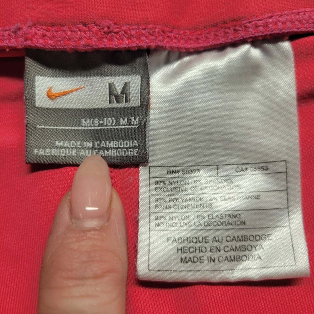 Nike Womens Pink Polka Dot Tennis Skort Built-in Briefs Size Medium Pickleball - Picture 4 of 10